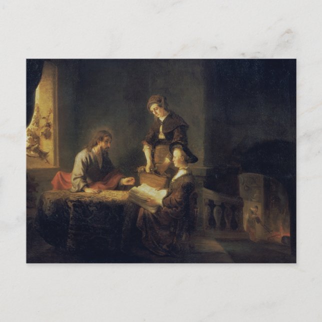 Cartão Postal Cristo na Casa de Martha e Maria (Frente)