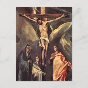 Cartão Postal Cristo na Cruz com as Duas Marias e São João  