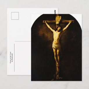 Cartão Postal Cristo na Cruz por Rembrandt