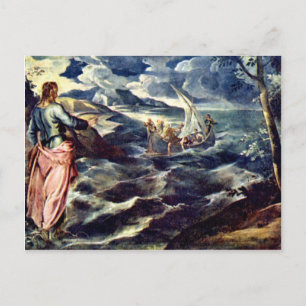 Cartão Postal Cristo No Mar Da Galileia Por Tintoretto Jacopo