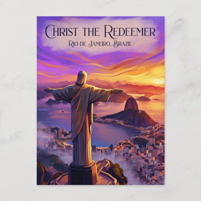 Cartão Postal Cristo Redentor Brasil (Frente)