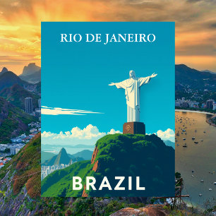Cartão Postal Cristo Redentor Rio de Janeiro Brasil Viagem
