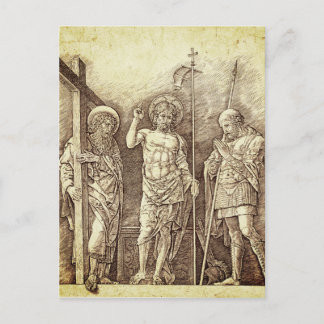 Cartão Postal Cristo risen entre Ruas. Andrew e Rua. Longinus