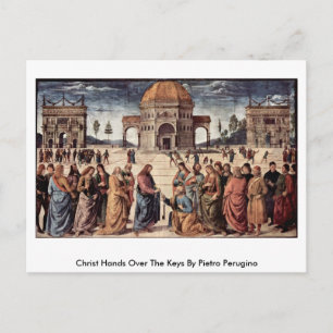 Cartão Postal Cristo Sobre As Chaves De Pietro Perugino