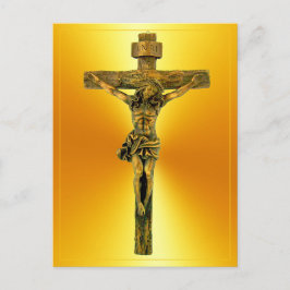 Cartão Postal Cristo sobre o Cross Focus no Cartão-Postal de Fé
