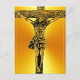 Cartão Postal Cristo sobre o Cross Focus no Cartão-Postal de Fé