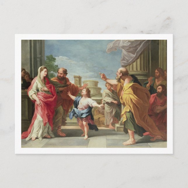 Cartão Postal Cristo T32126 pregando no Templo (Frente)