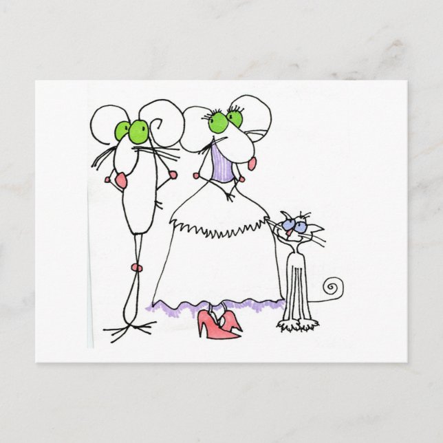 CARTÃO POSTAL CRITÉRIO DE GREETINGS DE CASAMENTO E SKCAT (Frente)