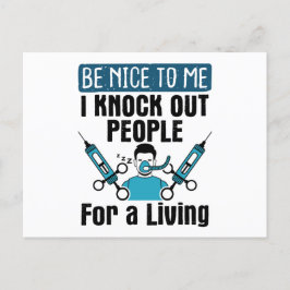 Cartão Postal CRNA derruba Pessoas Enfermeira Anestesista