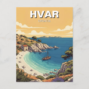 Cartão Postal Croácia Baía Isolada de Hvar