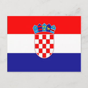 Cartão Postal Croácia - Bandeira da Croácia -