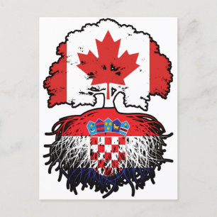 Cartão Postal Croácia, Canadá, Canadá, Árvore Bandeira