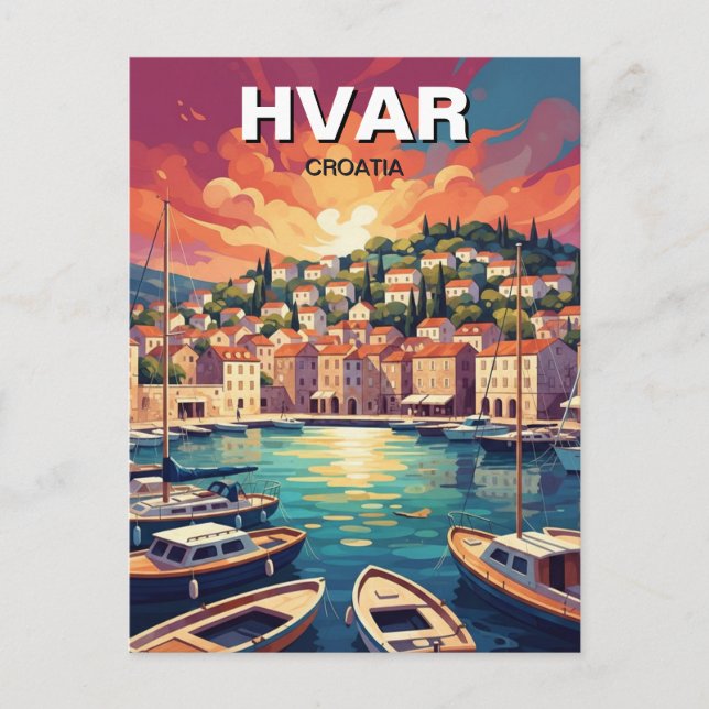 Cartão Postal Croácia Hvar (Frente)