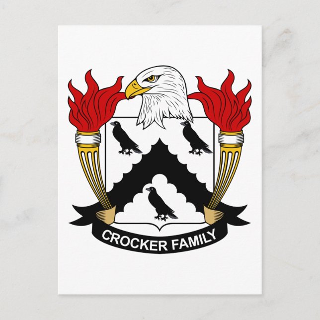 Cartão Postal Crocker Family Crest (Frente)
