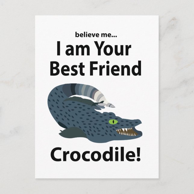 Cartão Postal Crocodilo Jacaré Engraçado  (Frente)
