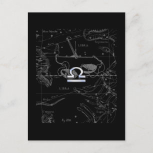 Cartão Postal Cromo como Libra Zodiac Sinal em Hevélio