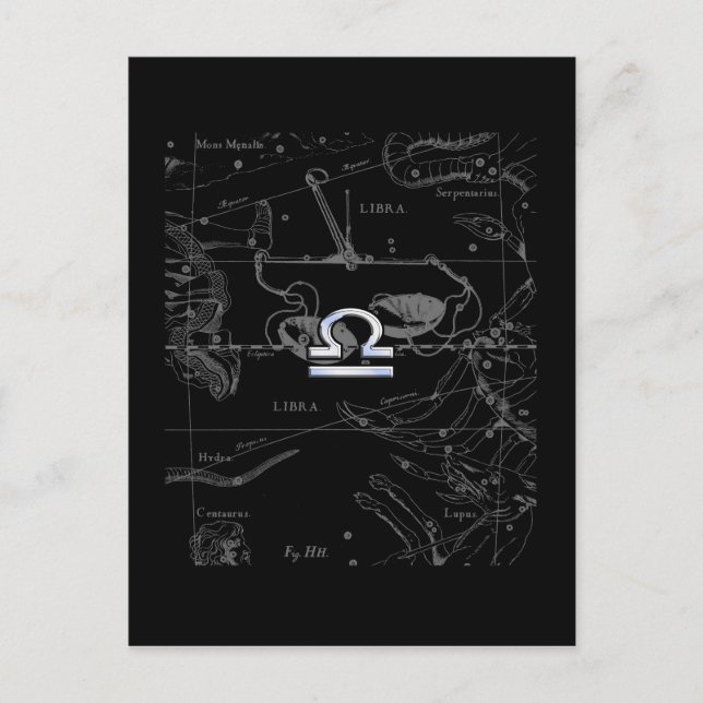 Cartão Postal Cromo como Libra Zodiac Sinal em Hevélio (Frente)