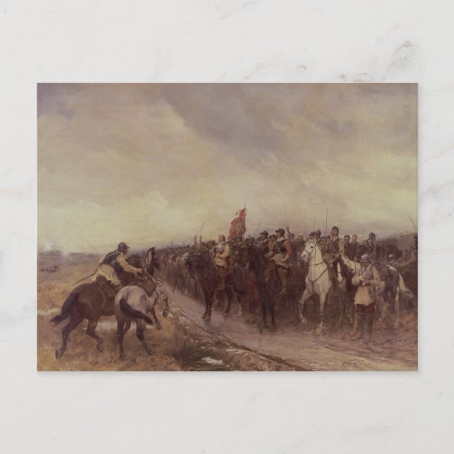 Cartão Postal Cromwell em Dunbar, 1650 (Frente)