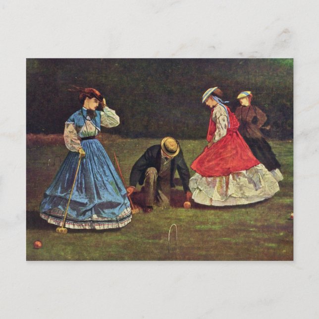 Cartão Postal Croquet Por Homer Winslow (Melhor Qualidade) (Frente)