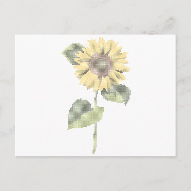 Cartão Postal cross dot sunflower (Frente)