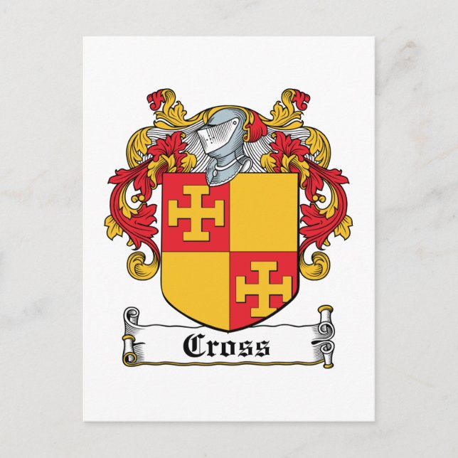 Cartão Postal Cross Family Crest (Frente)