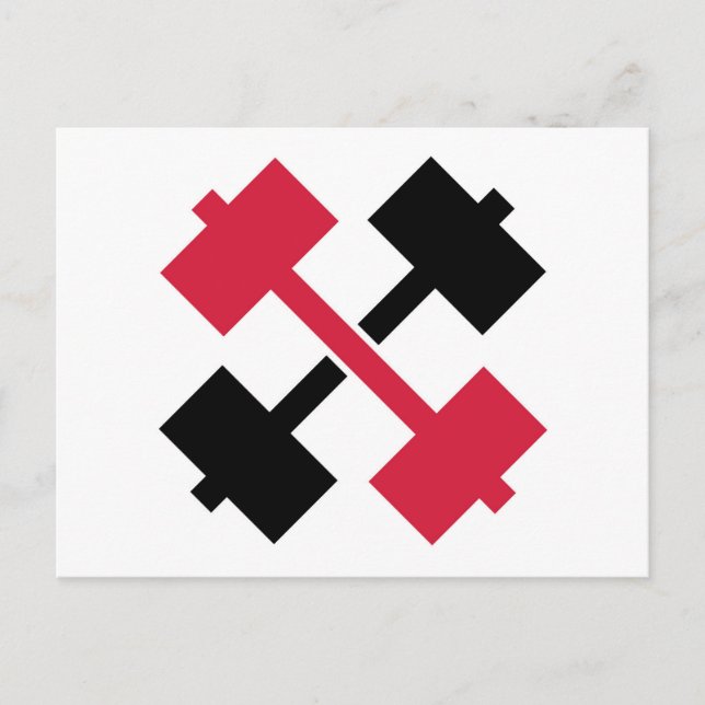 Cartão Postal Crossed Barbells (Frente)