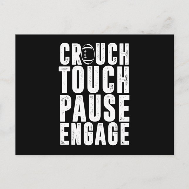 Cartão Postal Crouch Touch Pause Engage Rugby Player Team Gift (Frente)