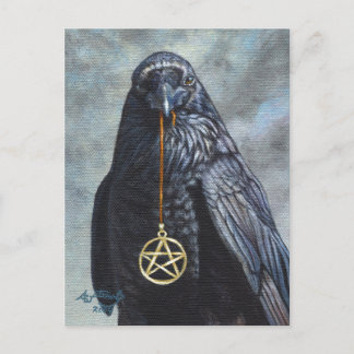 Cartão Postal Crow Pentacle