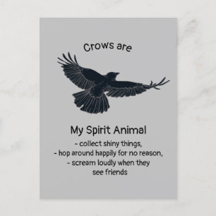 Cartão Postal Crows Bird Spirit Humor Quote Totem