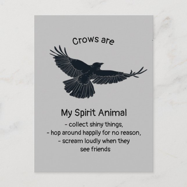 Cartão Postal Crows Bird Spirit Humor Quote Totem (Frente)