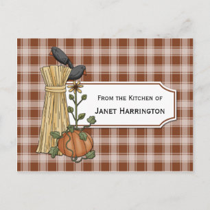 Cartão Postal Crows Cornstalks Pumpkin Autumn Recipards