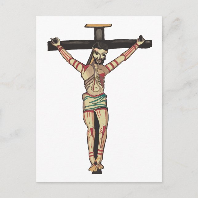 Cartão Postal Crucificação Jesus Cristo Cruzado Arte por Aquarel (Frente)