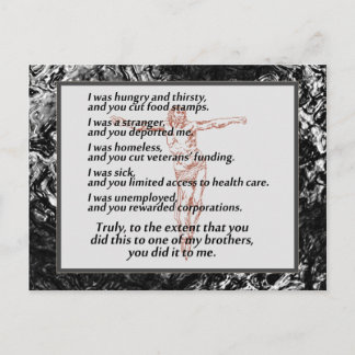 Cartão Postal Crucifixo da Justiça Social