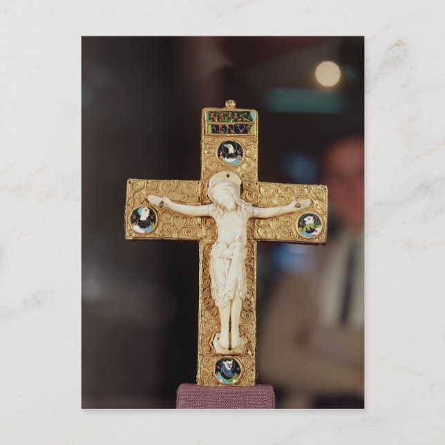 Cartão Postal Crucifixo de alívio, Cristo de marfim em cruz de o (Frente)