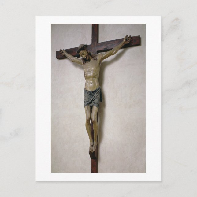 Cartão Postal Crucifixo (madeira policromática) (Frente)