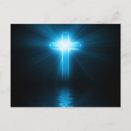 Cartão Postal Cruz Cristã com Luz Azul