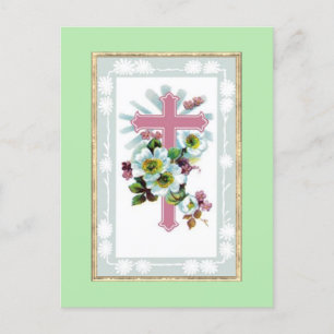 Cartão Postal Cruz Cristã Rosa