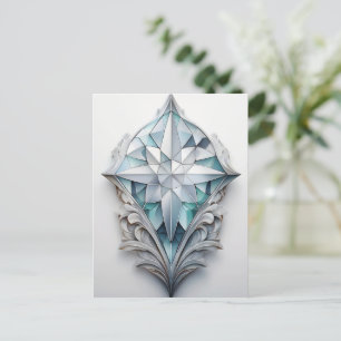 Cartão Postal Cruz decorativa geométrica azul