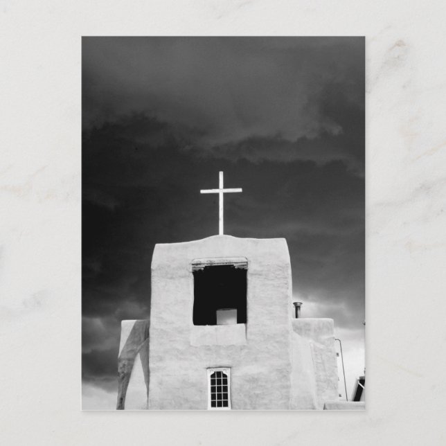 Cartão Postal Cruz na igreja mais antiga, San Miguel, Papais noe (Frente)