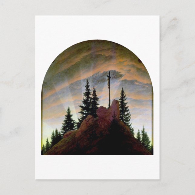 Cartão Postal Cruz nas Montanhas, Friedrich (Frente)