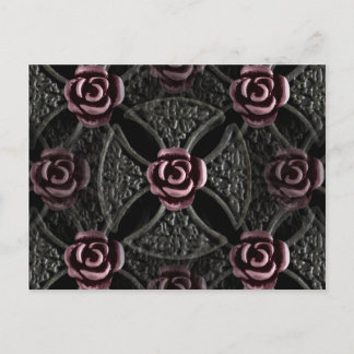 Cartão Postal cruz rosa medieval gótica