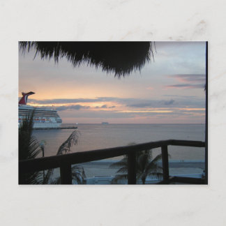 Cartão postal cruzado e sunset