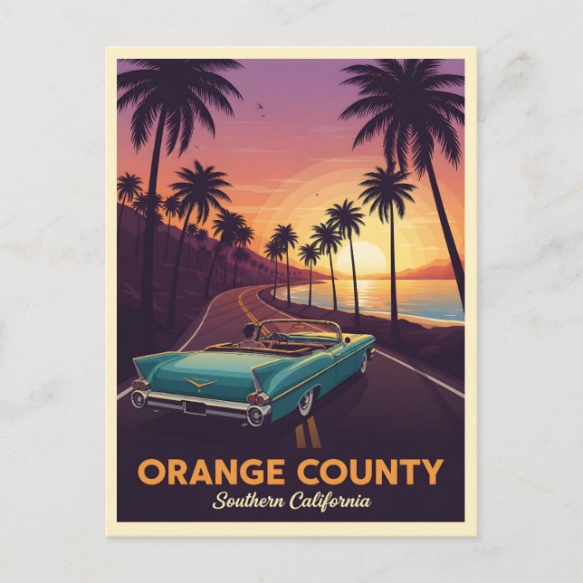 Cartão Postal Cruzamento convertível clássico através do condado (Frente)