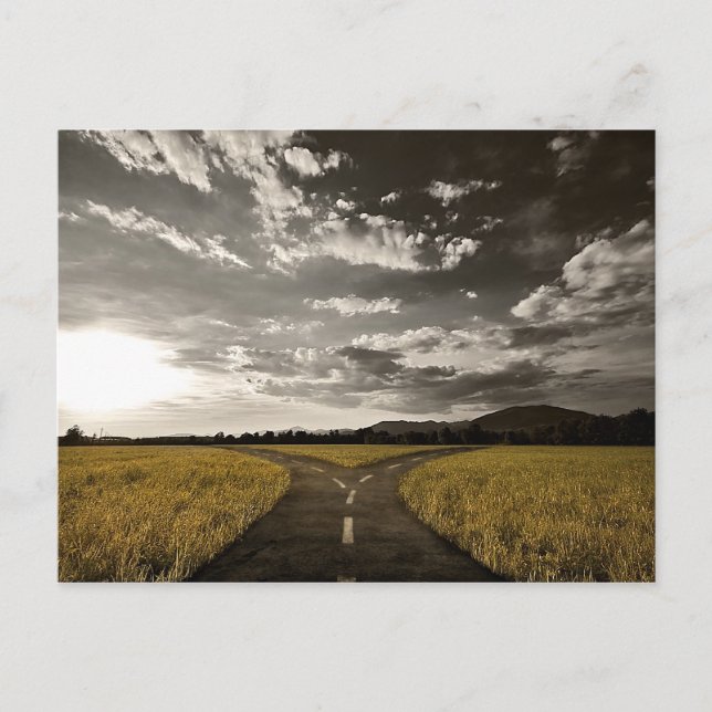 Cartão Postal Cruzamento de estradas bivio (Frente)