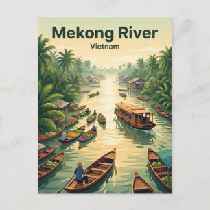 Cartão Postal Cruzeiro no Delta do Rio Mekong Vietnam
