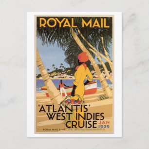 Cartão Postal Cruzeiro Vintage Royal Main Atlântida Índias Ocide