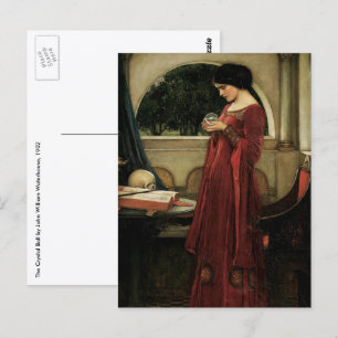 Cartão Postal Crystal Ball por John William Waterhouse
