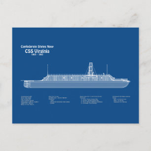 Cartão Postal CSS Virginia - Planos de Projeto de Embarcação ABD