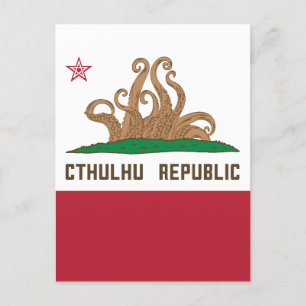 Cartão Postal Cthulhu República da Califórnia Flag Lovecraft