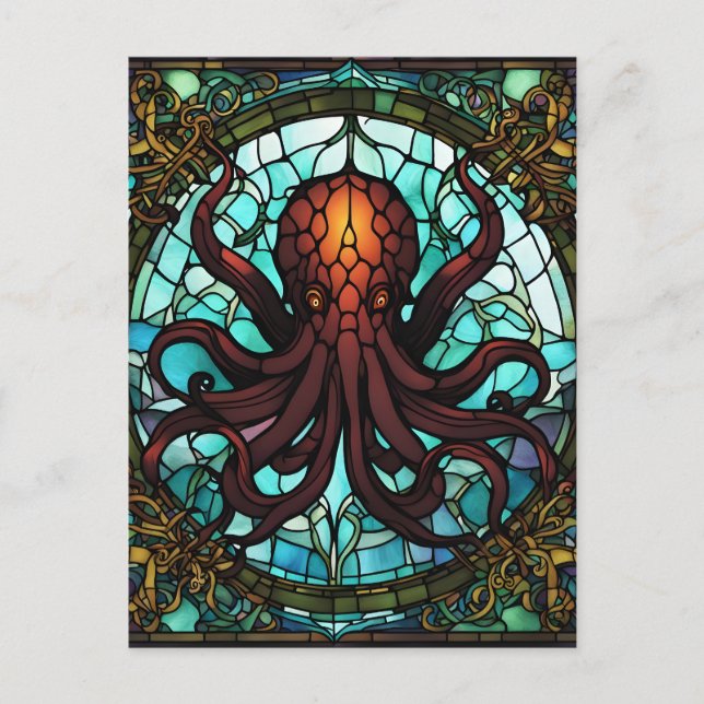 Cartão Postal Cthulhu StainGlass (Frente)